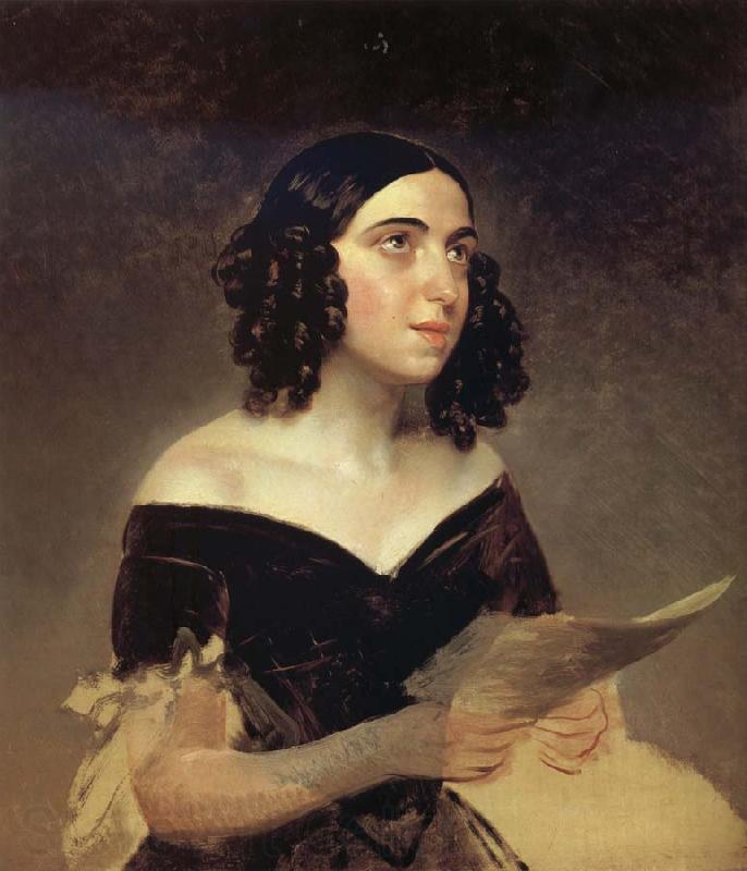 Karl Briullov Portrait of Anna Petrova Norge oil painting art